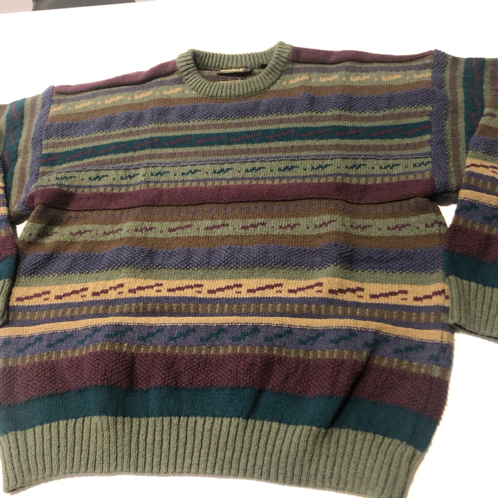 Timberland Multicolor Striped Geometric Patterned Sweater *Rare*